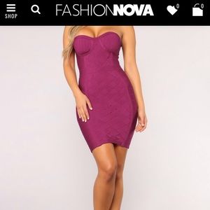 Fashion Nova Magenta Bandage Dress